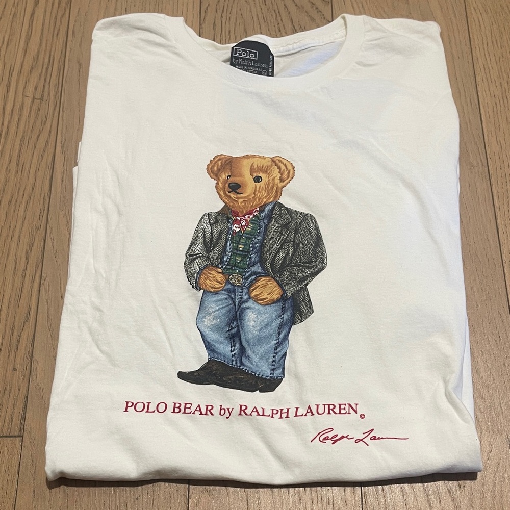 Ralph Lauren White Polo Bear Tee
